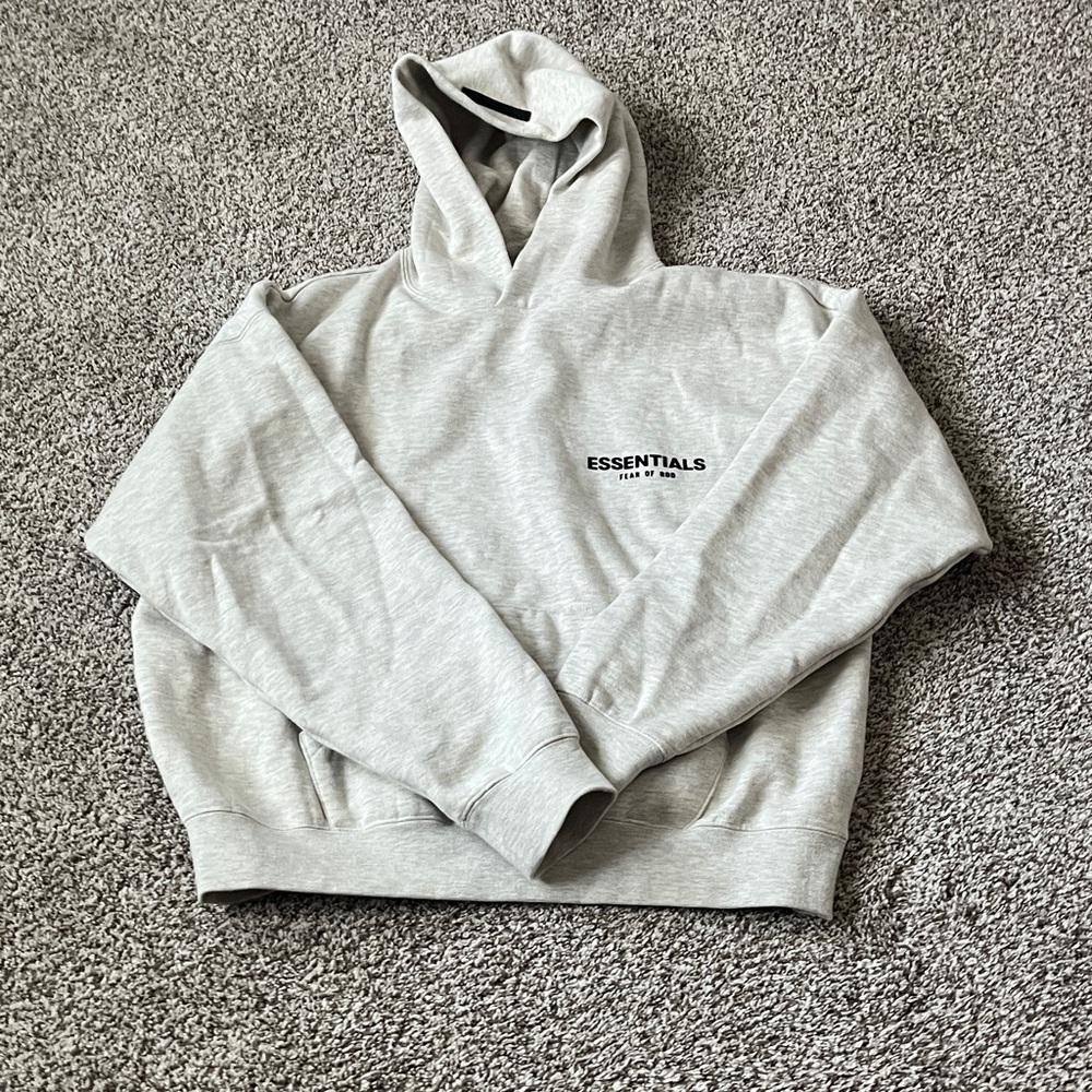 Essentials Light Gray Hoodie for Men